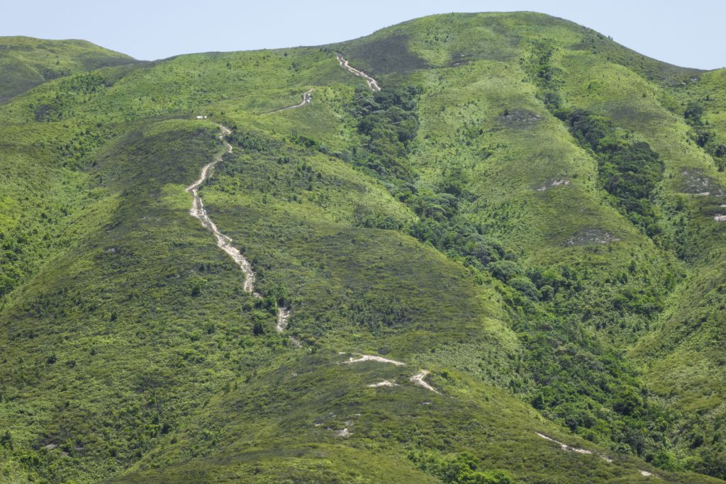 遠望往屏風山的山路