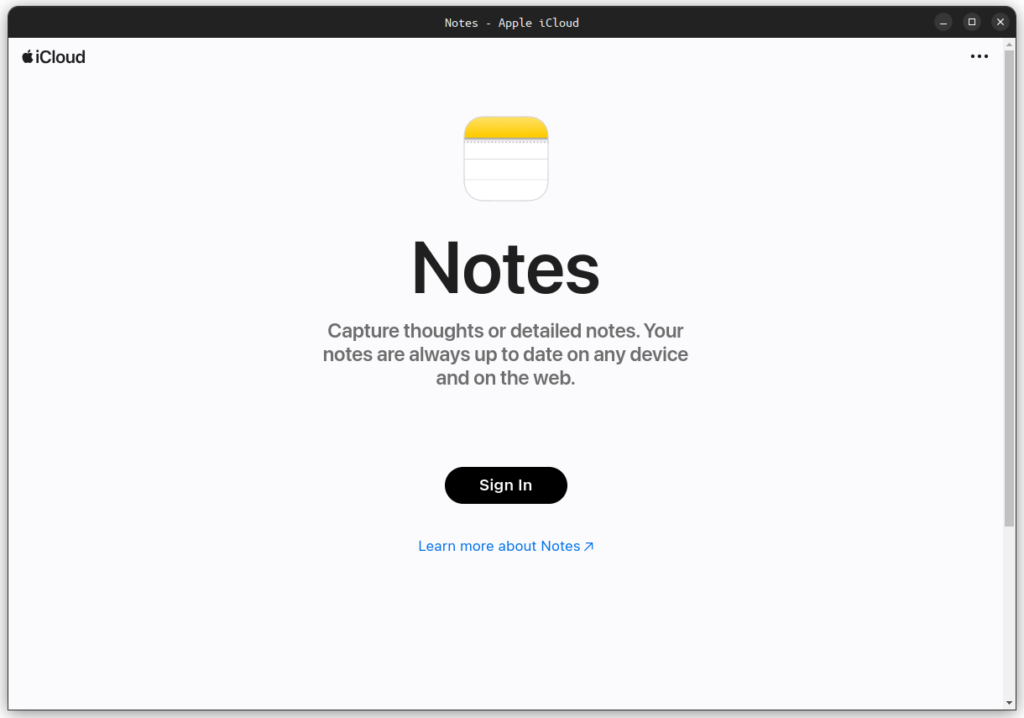 Apple iCloud Notes on Linux Ubuntu